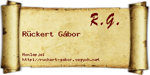 Rückert Gábor névjegykártya